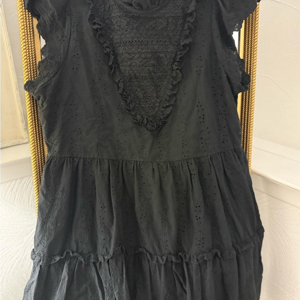 House of Harlow 1960 Black Textured Eyelet Dress